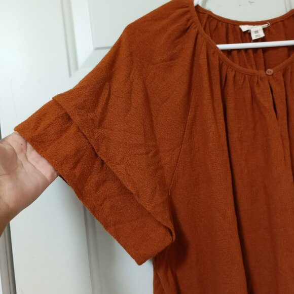 a.n.a A New Approach Womens Rust Blouse Size XXL With Bell Sleeves - Picture 6 of 11